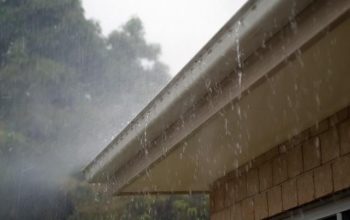 rain and roof gutter
